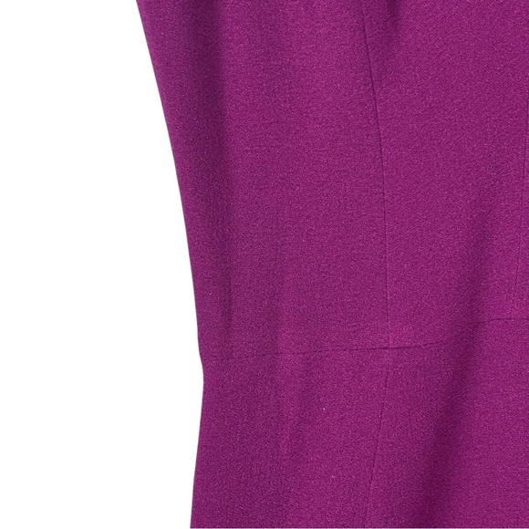 DRESS THE POPULATION IRIS DARK MAGENTA CREPE FITTED HIGH SLIT FLOOR LENGTH GOWN - Picture 12 of 14